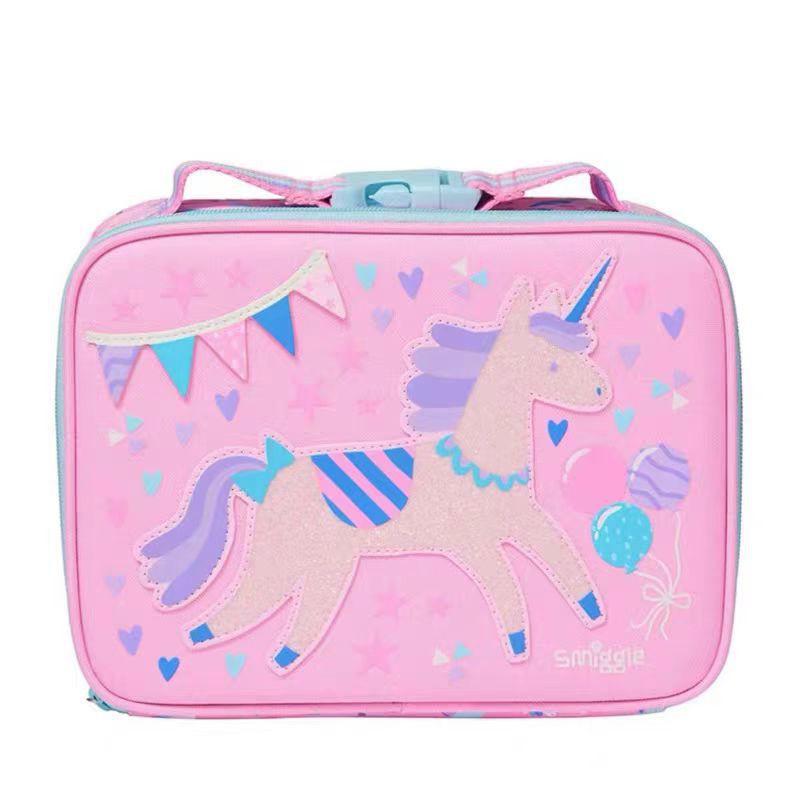 Smiggle Single-Layer Kids Lunch Tote Bag School Children Waterproof Insulated Canvas Lunchbox