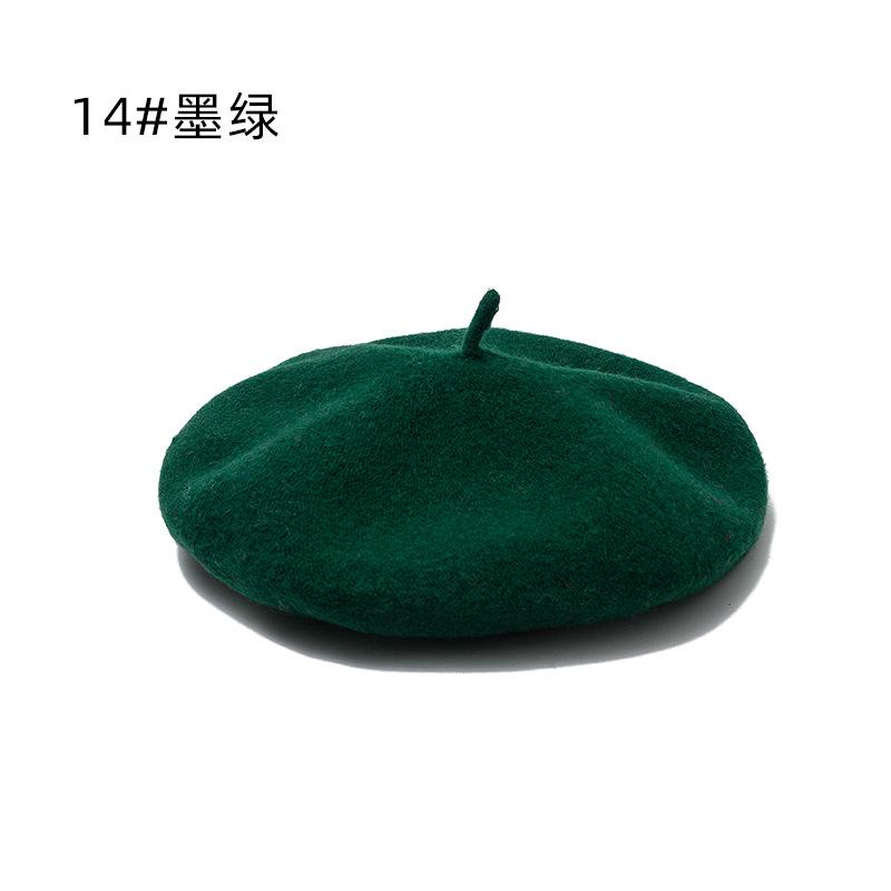 Hat Female Winter Imitation Wool Beret British Autumn and Winter Versatile Knitted Painter Hat Pumpkin Hat