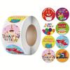 500-Pack Glossy Round Happy Birthday Stickers, Single-Use Paper Seals for Office Stationery and Gift Decoration