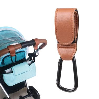Klettbandhaken Robuster Kinderwagenhaken Baby-Kinderwagenhaken-Set mit Kunstleder-Klettband Windeltaschenaufhänger für Kinderwagen