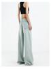 KENH Women's Light Blue High Waist Wide Leg Jeans, Four Seasons Wearable, 2024 New Loose Floor-Length Style