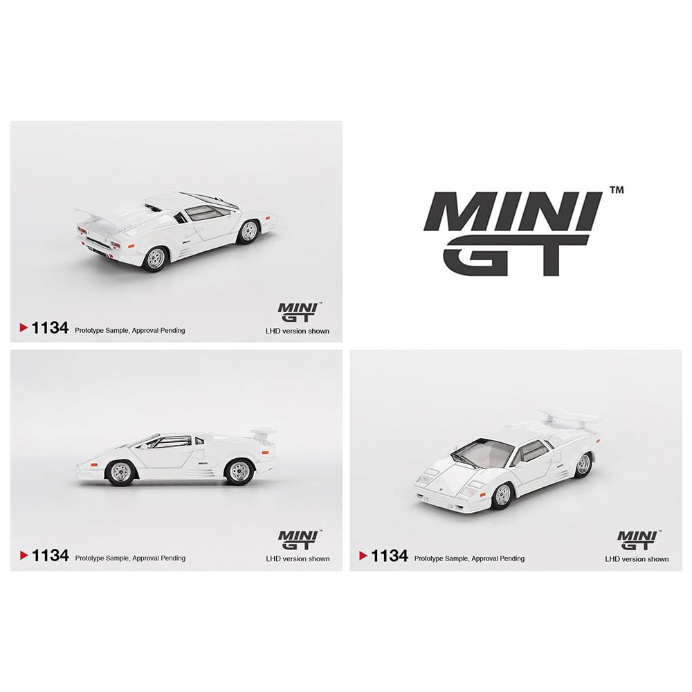 MINI GT scale LAMBORGHINI COUNTACH 25th ANNIVERSARY USA MiJo Toys Lamborghini Countach 25th Anniversary White blister package 164 - WHITE. exclusive.
