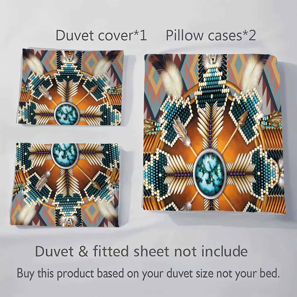 3Pcs Geometric Persian Pattern Bedding Set 3D Print Coreless Comfortable Duvet Cover Set Bedrooms Decor Multiple Sizes