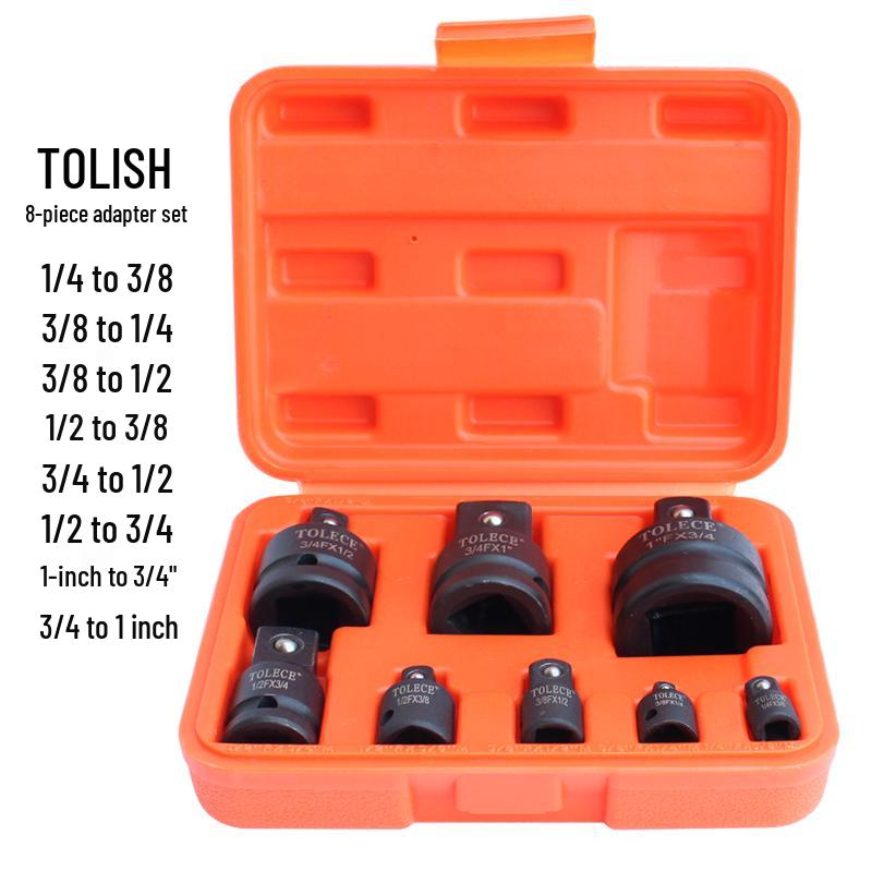 Socket Wrench Adapter: 1/2" To 3/8" To 1/4" Drive Reducer for Air Impact Wrench