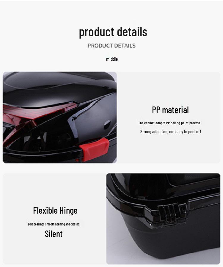 Electric Vehicle Trunk Storage Box for Motorcycles, Scooters, and Bicycles