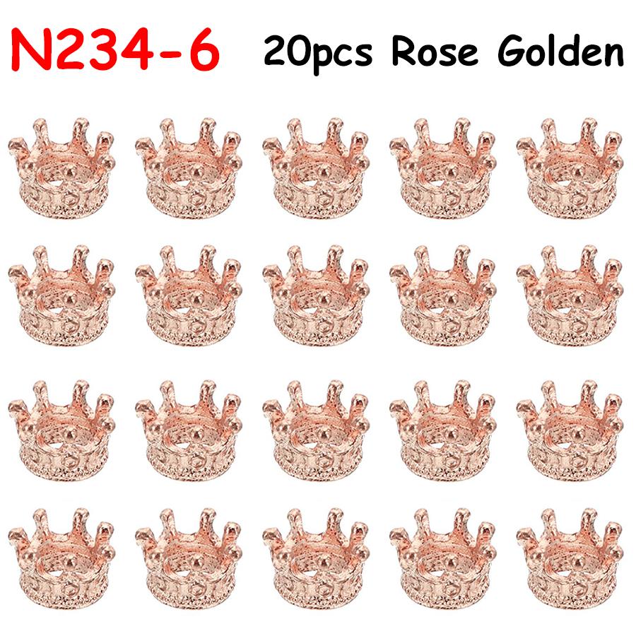 20pcs 1cm Mini Alloy Crown Charms Loose Beads Pendants Dollhouse Metal Crown Miniature Jewelry Making Necklace DIY Crafts