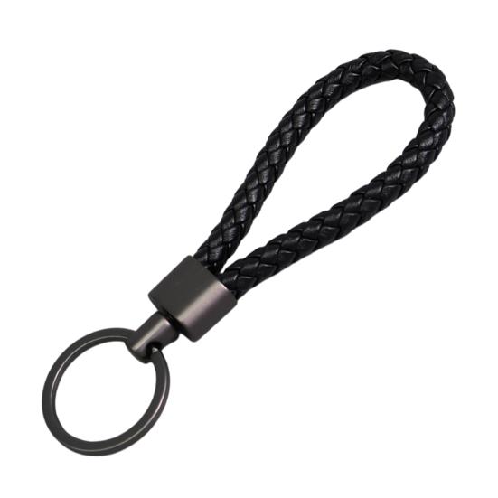 Schlüsselanhänger Lanyard Geflochtenes Seil Kunstleder Angenehmer Griff Schlüsselanhänger Aufhängeseil mit Zinklegierung Schnalle Schlüsselring