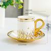 Ensemble de 6 Tasses à Espresso Service à Thé Rétro Tasse à Café pour le Thé de l'Après-midi Ensembles Tasse et Soucoupe Ensemble de Tasses pour Couple Tasses Créatives pour la Maison Tasse Cadeau