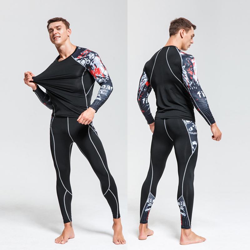 Ski Thermal Underwear For Men Male Thermo Clothes Compression Set Thermal Tights Winter Leggings Basketball Suit Quick Dry