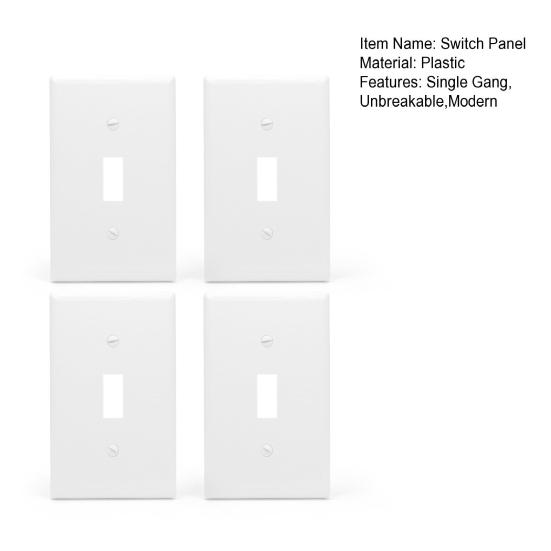 Toggle Switch Panel Single Gang Unbreakable Modern White Heavy Duty Decorative Plastic American Wall Plate Outlet Cover Home Supplies