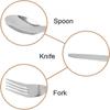 2 Sets (6 Pieces) Foldable Stainless Steel Cutlery Set Portable Cutlery with 2 Storage Bags for Picnic Hiking Camping Travel