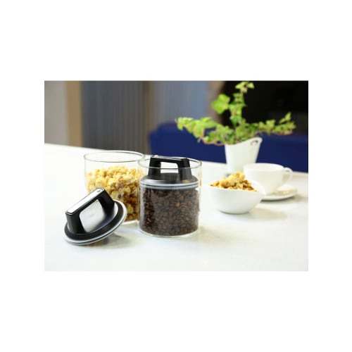 Fujisho Felio Glass Storage Canister, 900cc, with Air Reducer, Regular Size, One-Touch Operation, Airtight, Anti-Oxidation, No Color Transfer, F8745 (