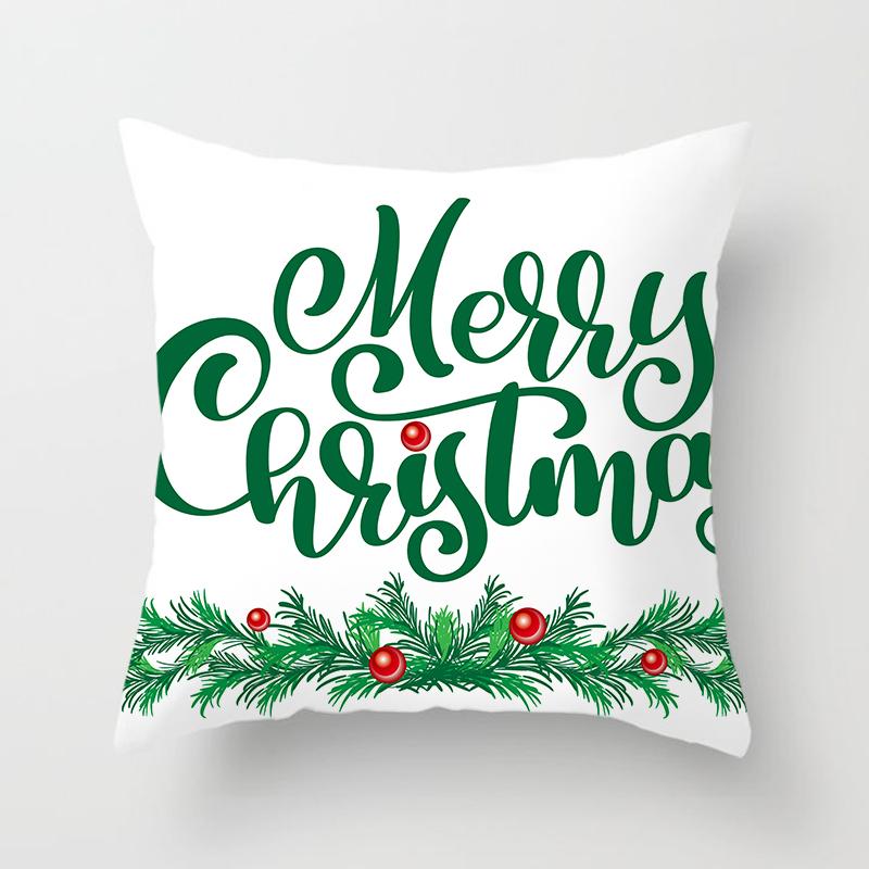 Merry Christmas Printed White Putetrekk Christmas Style Putetrekk Hjem Sofa Dekor Putetrekk