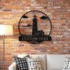 Personalized Vintage Metal Sign Lighthouse Beach House Decor Nautical Wall Art Outdoor