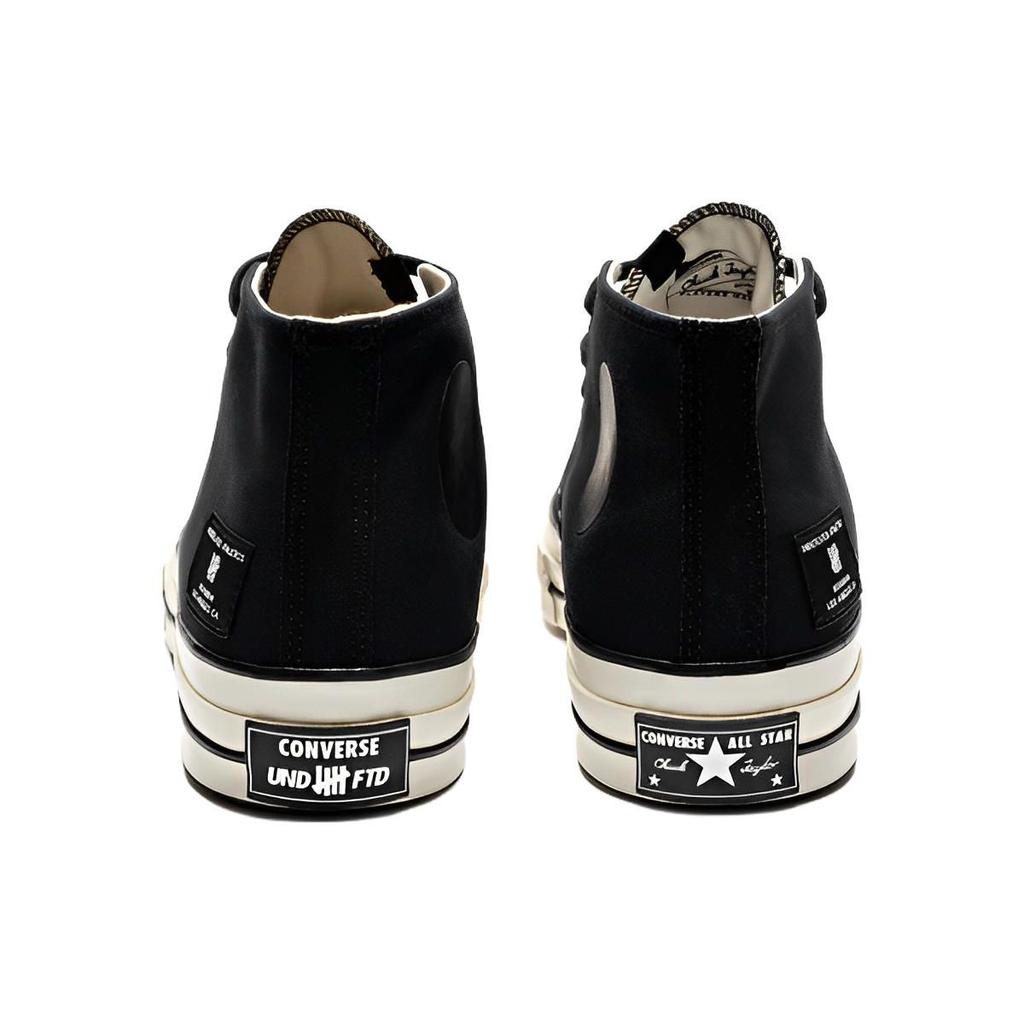 Converse Undefeated X  Chuck 70 Mid Fashion Comfortable High-Top Canvas Shoes Unisex Sneakers Black White A00673C