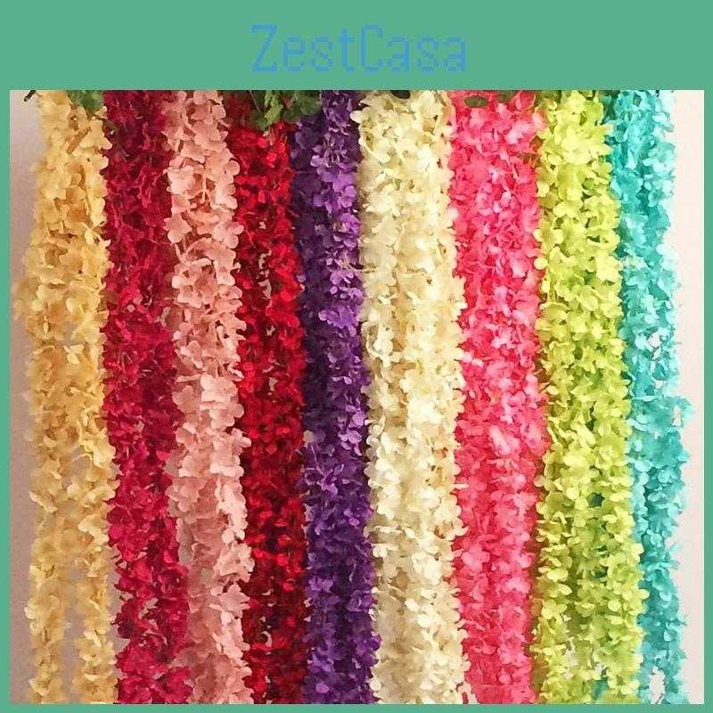 Artificial Garland 1m Hydrangea Wisteria Silk Flower Hanging Garden Home Wedding
