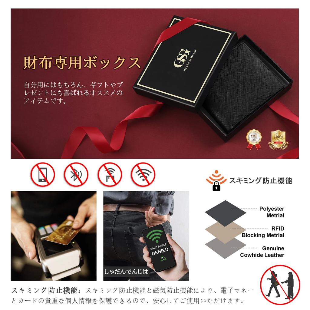 GSG Bifold Genuine Holds 22 Includes a Coin Purse and Removable Card RFID Made by Top Wallet Large Popular Folding Wallet for Product 22098 Men's