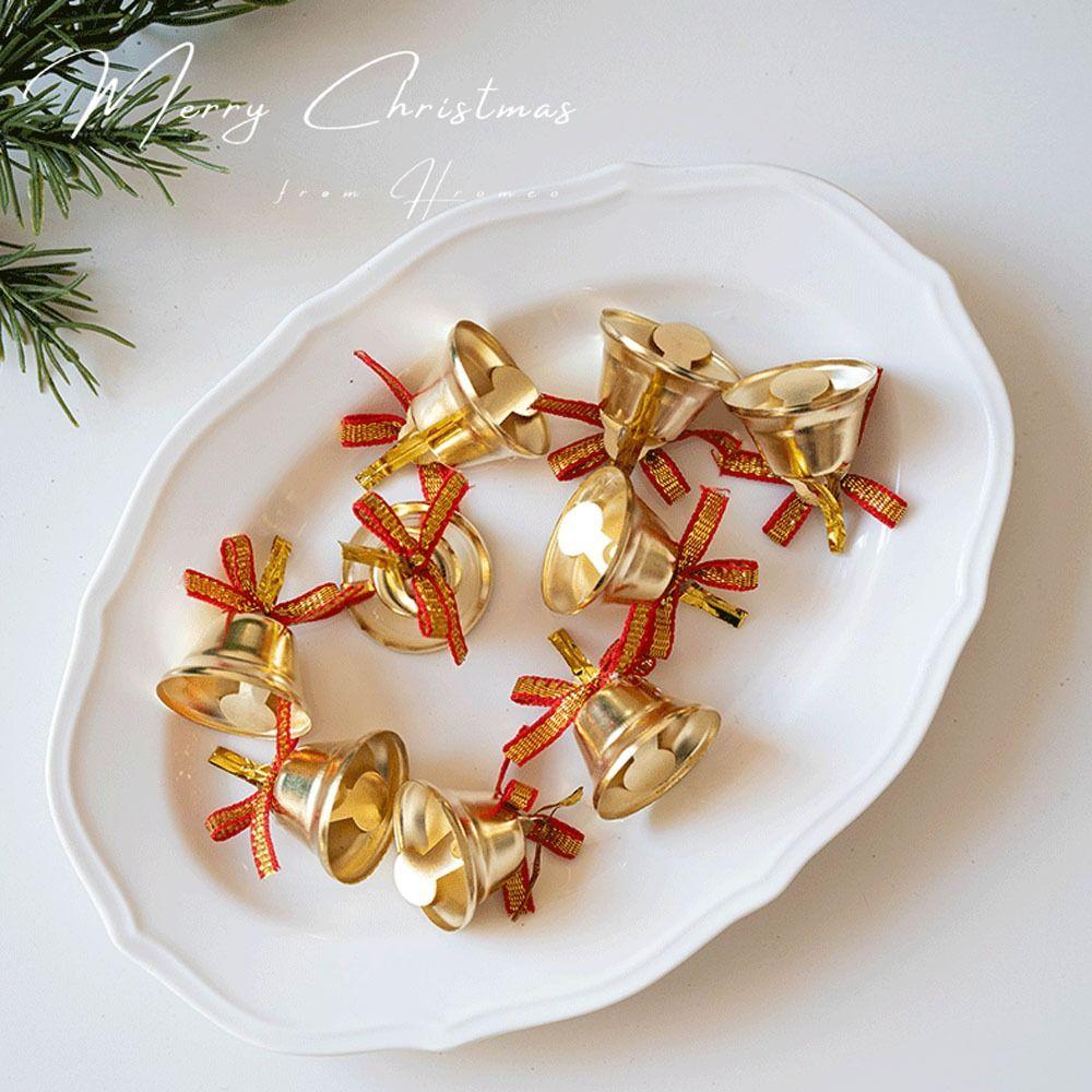 6/9Pcs Plastic Christmas Ornaments Iron New Year Pendant Christmas Bells  Festival Party Celebration