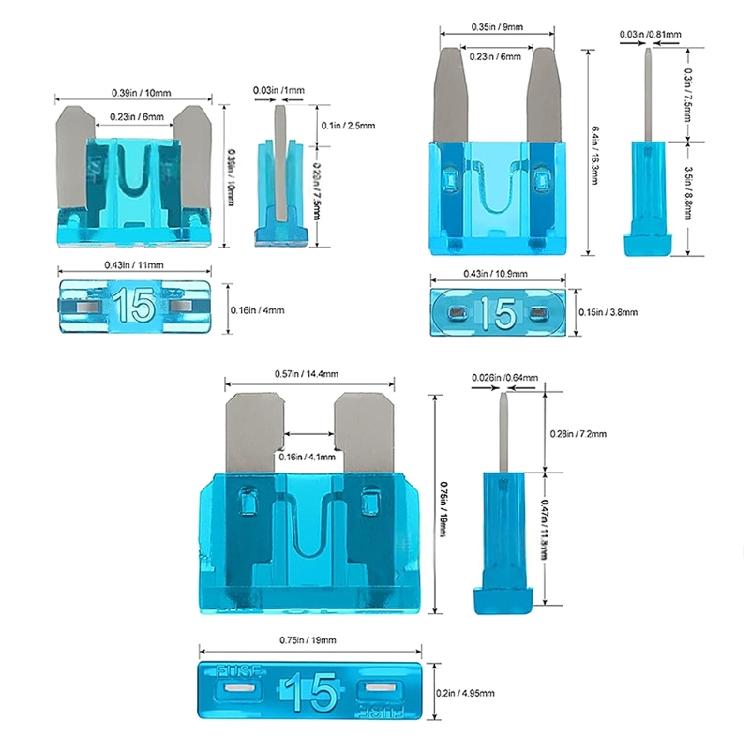 180 Piece Zinc Automotive Blade Fuses Collection Color Differentiated Current Ratings For Vehicle Truck Boat Motorcycle