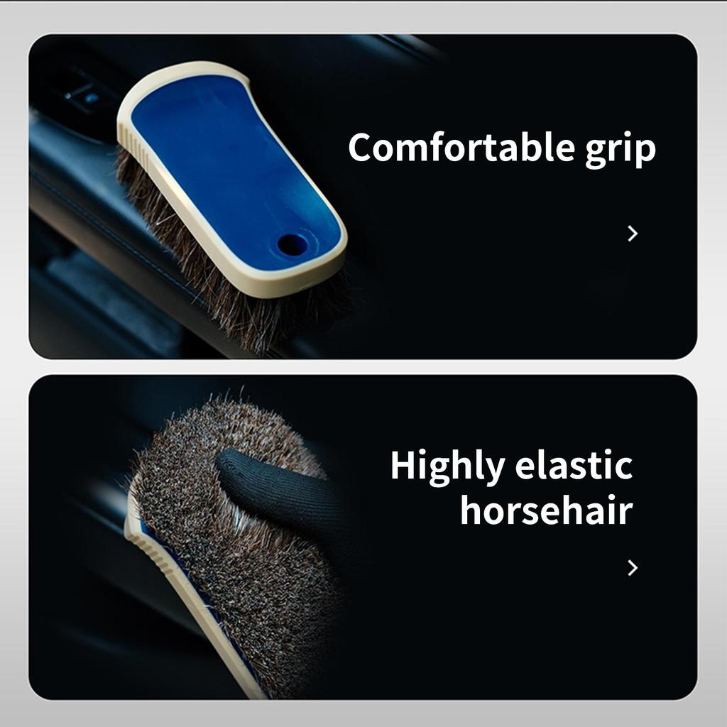 Car Detailing Brush, Horsehair Bristles Vehicle Duster Automotive Interior Dusting Brush for Car Owners Sedan Truck SUV RV Air