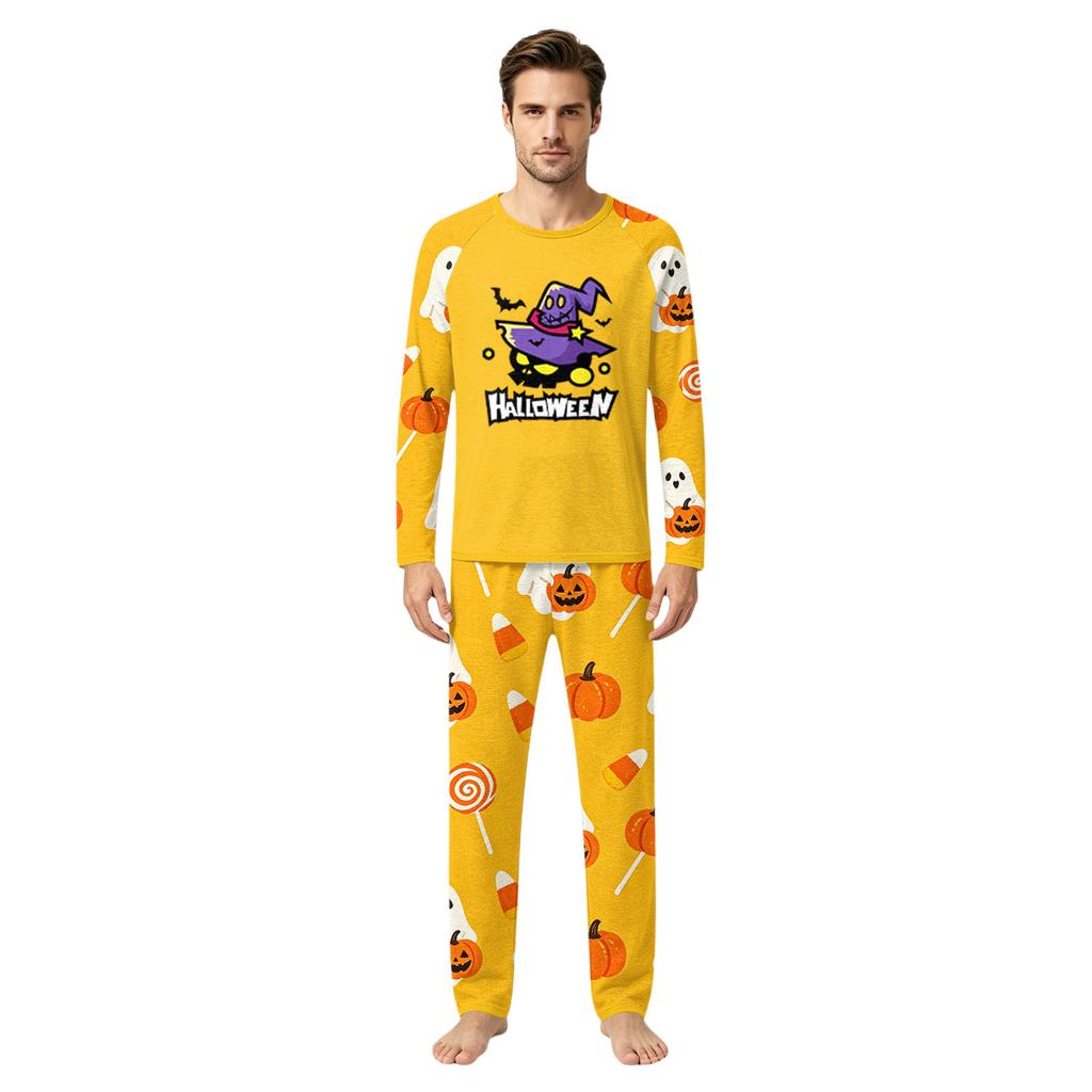 Family Matching Halloween Patchwork Print Pajama Set for Parent and Child