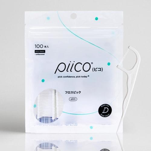 

Piico Silky Floss Picks. Double-line design for easy interdental cleaning. Durable and additive-free. For adults. Pack of 100.