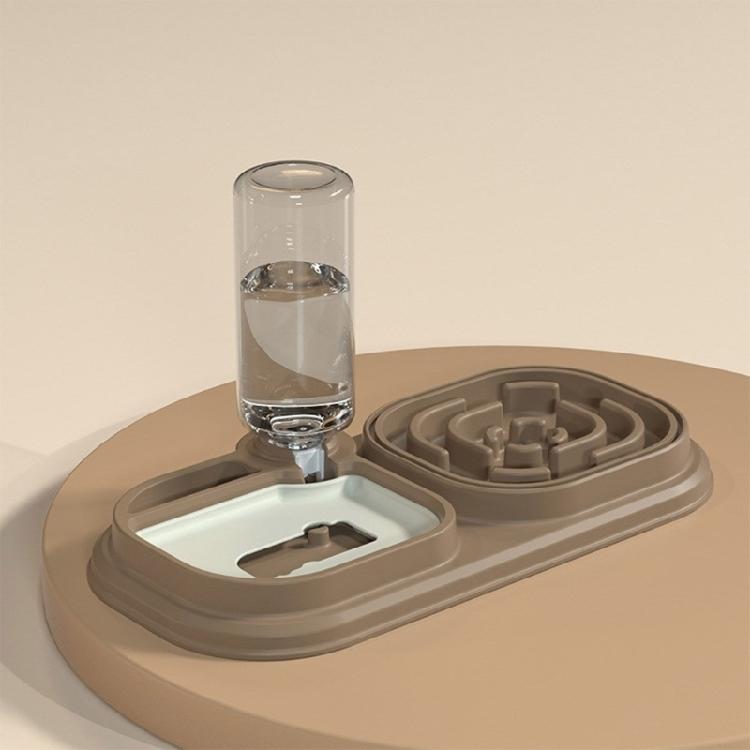 Pet Double Bowl Slow Feeder for Food & Water Feeding Chock Proof Dog Feeding Bowl Cats Water Food Feeder Treat Dishware