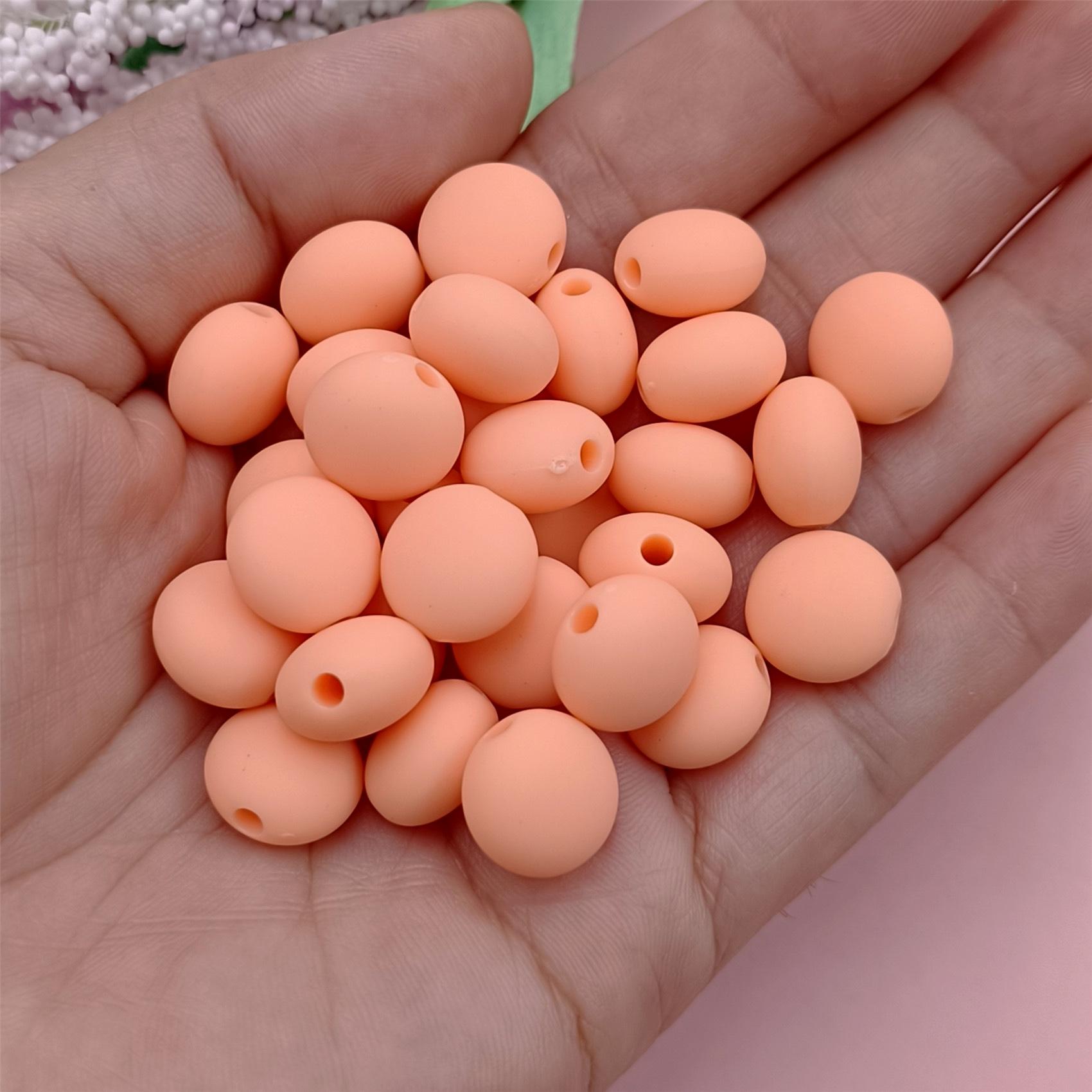 

Ожерелье ручной работы, браслет, однотонные ювелирные аксессуары, DIY материал из бисера, 12 мм, плоские круглые бусины, модные 30 шт., резиновые оранжевый