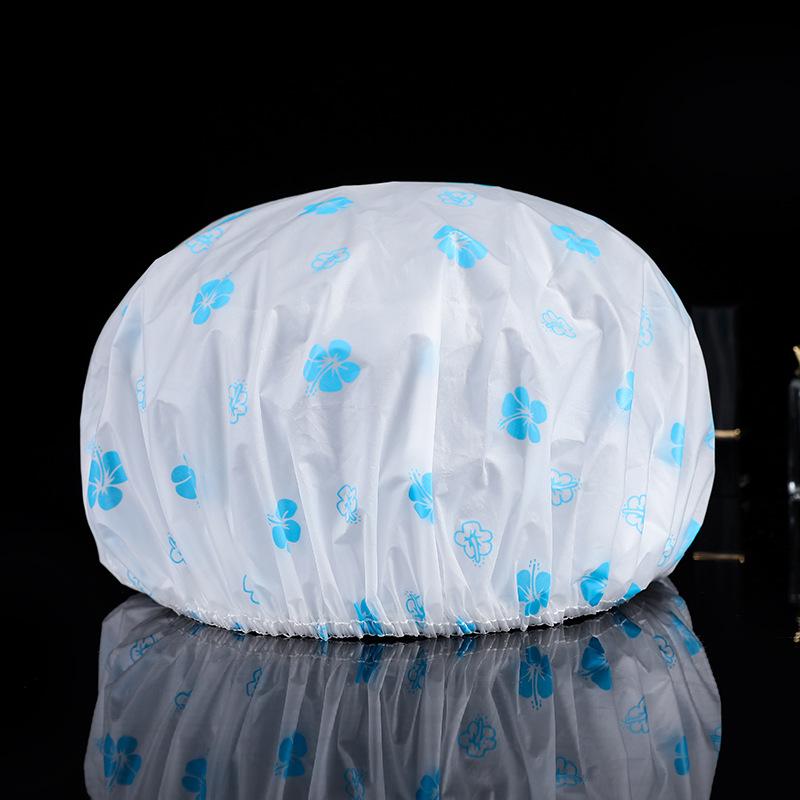 EVA Waterproof Disposable Shower Cap with Cartoon Print - Oil and Smoke Proof