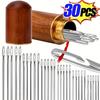 30 Stück Selbstfädelnde Nadeln Set, Edelstahl Automatischer Einfädler Für Ältere & Blinde, Schnelles Näh- & Strickzubehör, Silbern