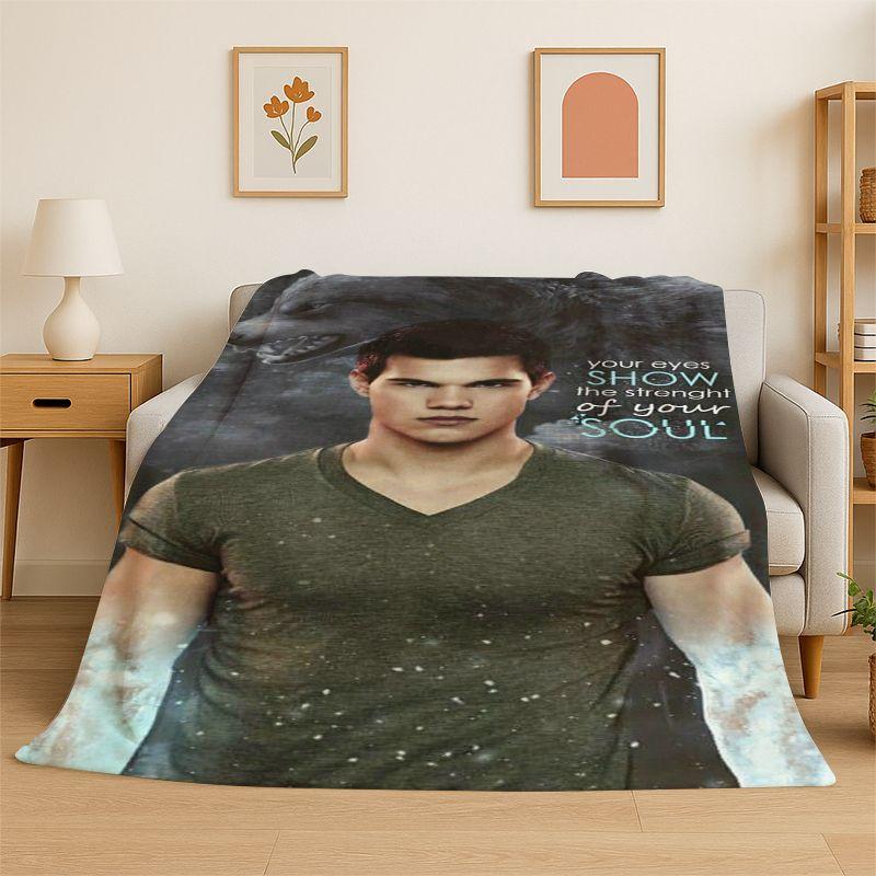 Classic Twilight Saga Edward Bella Flannel Blanket Soft Warm Throw Blanket for Bedroom Living Room Bed Travel Camping Picnic