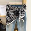 Cashewblume dreieckiges Seidentuch Damen vielseitig Taillen-Ziergürtel Band Kopftuch Taille Fart-Vorhang Taillenschal High-Sense
