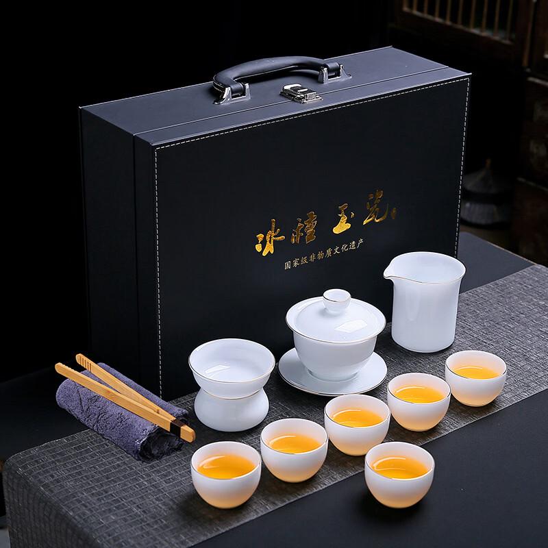 Dehua Ice Jade Porcelain Kung Fu Tea Set