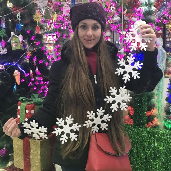 1 Set Christmas Snowflake Foam White Color Increase Atmosphere Xmas Tree Hanging Pendant Home Office Decor for Gift