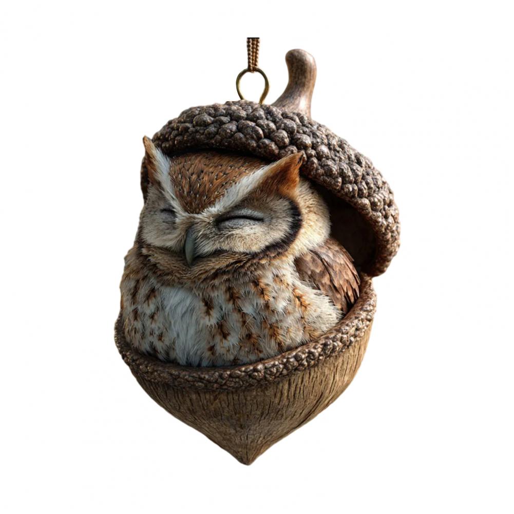 Forest Animal Acorn Ornaments 2D Acrylic Woodland Creature Hanging Ornament for Nature Lovers