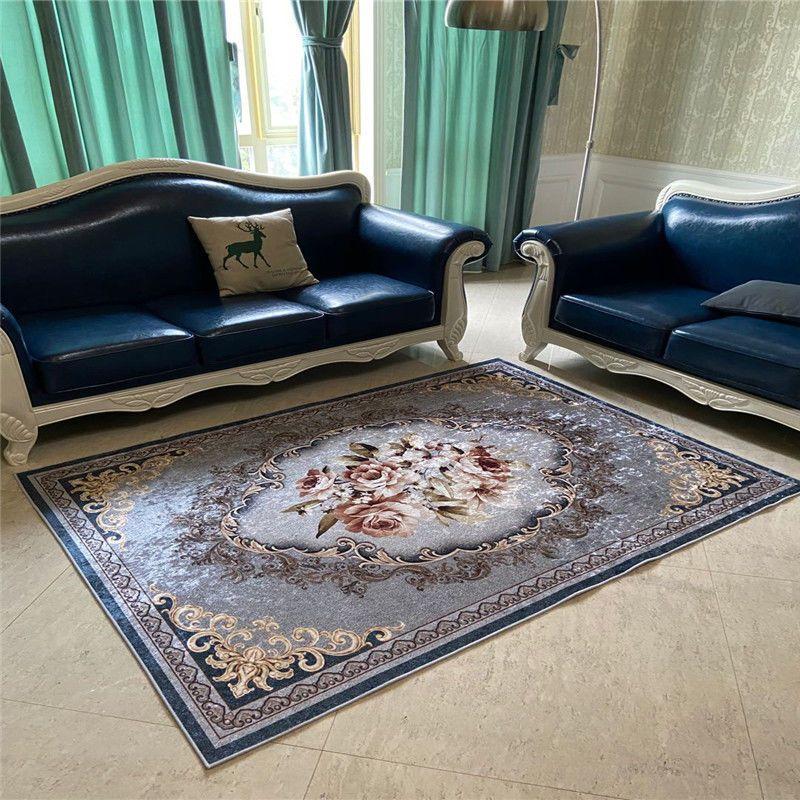 Europe Carpet Living Room Anti-skid Balcony Mat Vintage Bedroom Rug Bedside Kitchen Carpet Jacquard Rug Carpet