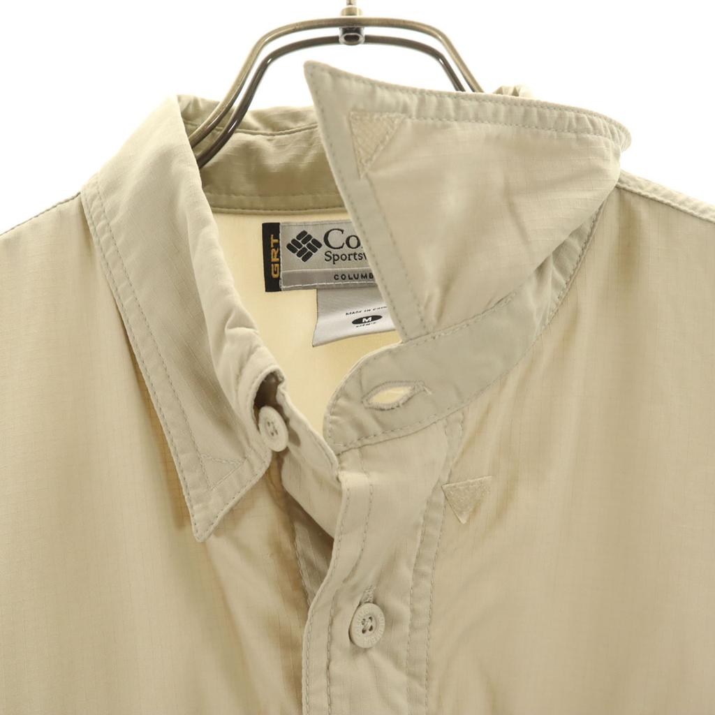 Columbia Long Sleeve Work Shirt M Beige Outdoors Men's Used