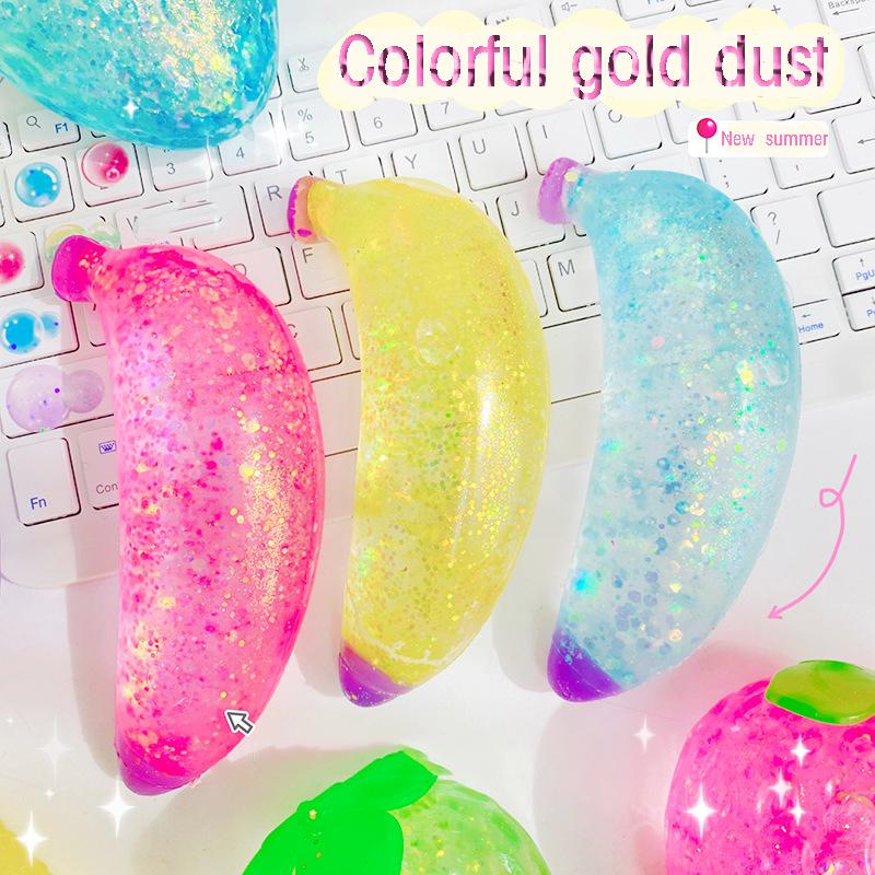 Artificial Fruit Gold Powder Decompression Ball, Safe Maltose Syrup Slow Rebound Decompression Over Home Toys, Gift Decorations