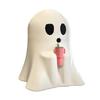 Halloween Ghost Figurine Spooky Ghost Holding Cup Statue for Indoor Home Office Desktop Halloween Decor