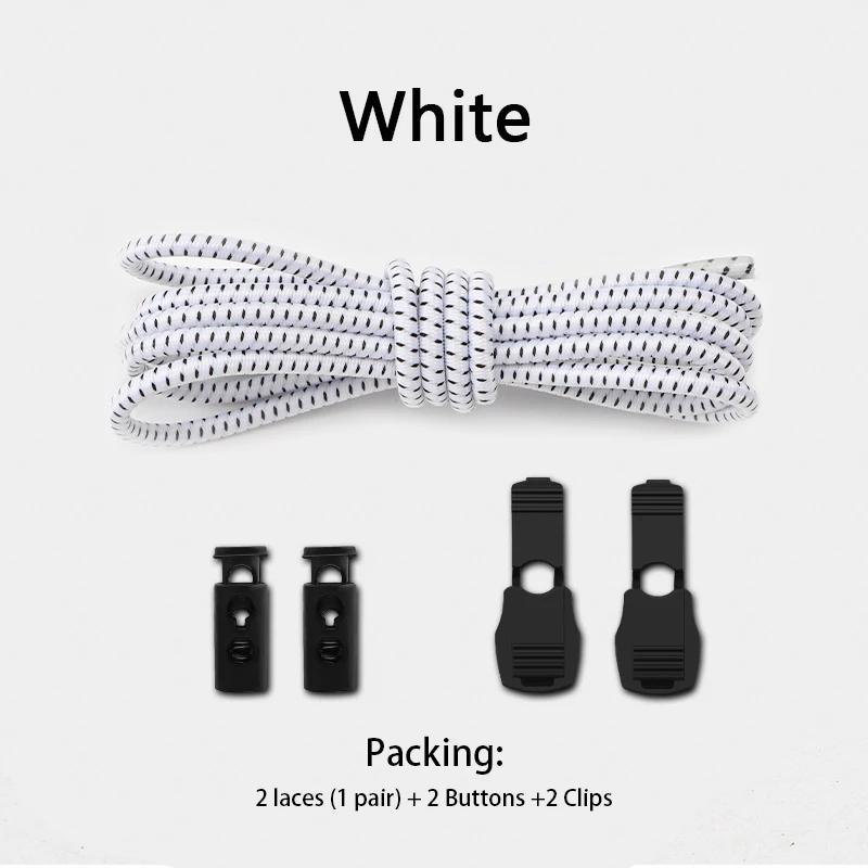 1Pair Elastic Shoe Laces Sneakers Tennis Lock Shoelaces Without Ties Adult Kids Round Shoelace Rubber Bands for Shoes Accesories