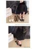 Women's French Retro Square-Toe Mary Janes - Spring Fashion Chain Chunky Heel Low-Cut Leather Shoes