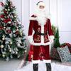 Mens Fancy Dress Warm Santa Claus Costume Adult Santa Outfit Red Cosplay Costume Set For Holiday Event Themed Gathering Cosplay
