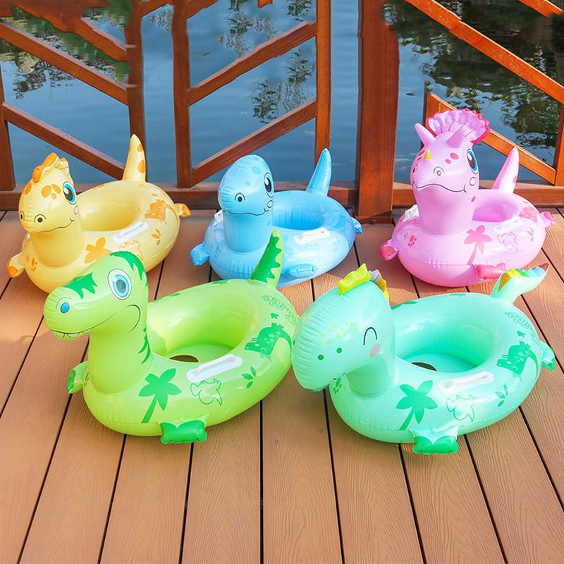 Children's Thickened Inflatable Dinosaur Seat Ring For Swimming Eco-friendly Pvc Material
