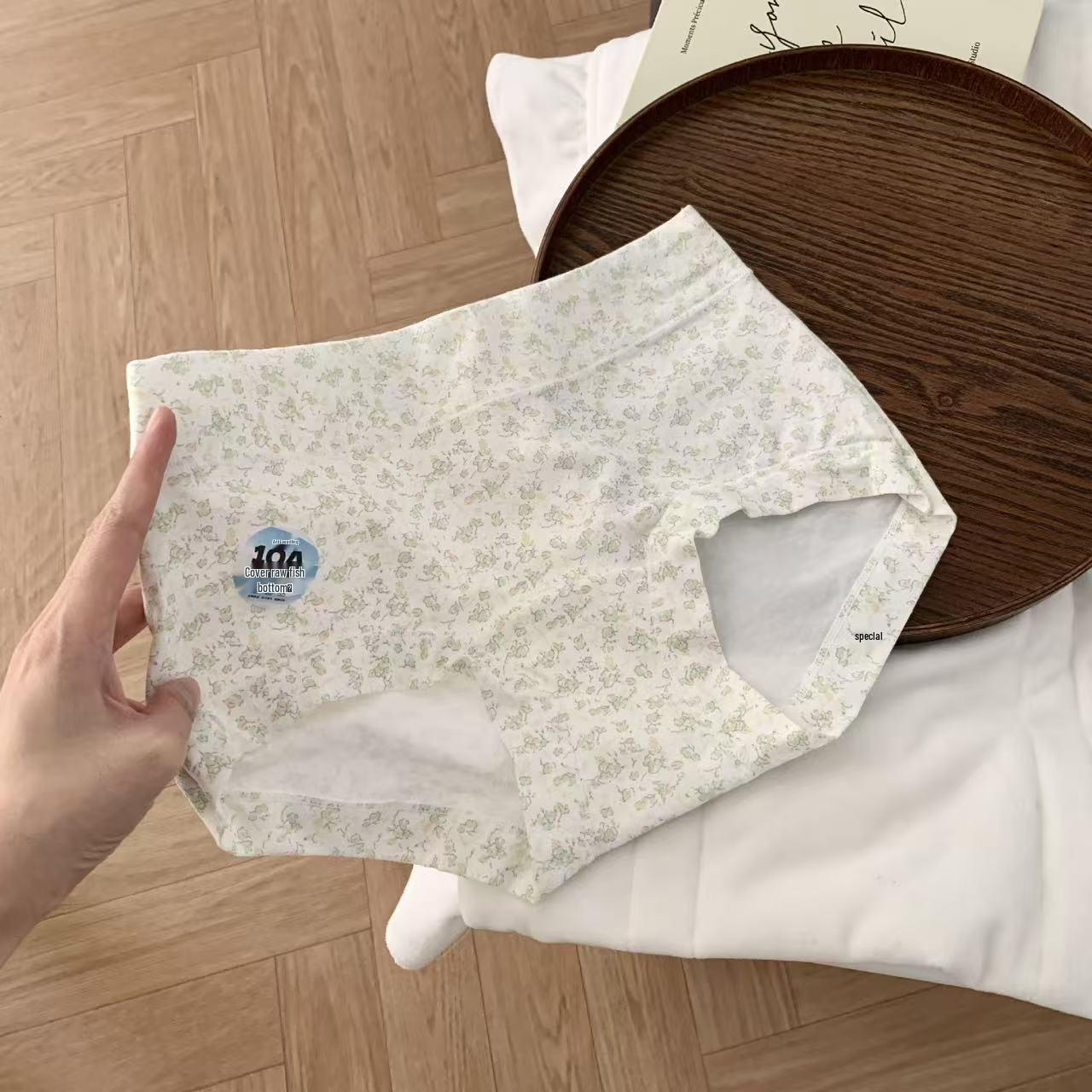 

2025 New Women s Red Floral Seamless Mid-Waist Pure Cotton Panties - Breathable Class A High-Waist Design XL [100-120cm]