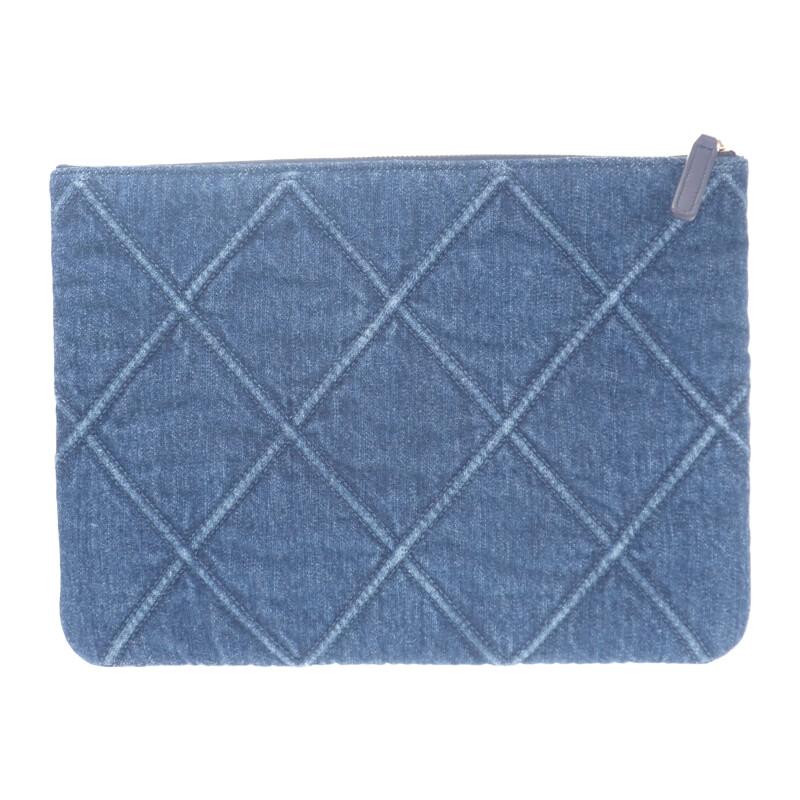 Chanel Clutch Bag Blue Denim Mens
