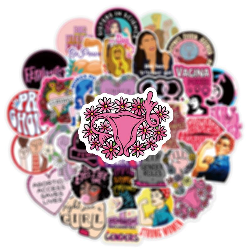 50 feministiske bevegelser Graffiti-klistremerker Samme søte klistremerker Vtuber Bagasje-klistremerker Krus-klistremerker Notatbok-dekorasjon-klistremerker Vanntette klistremerker