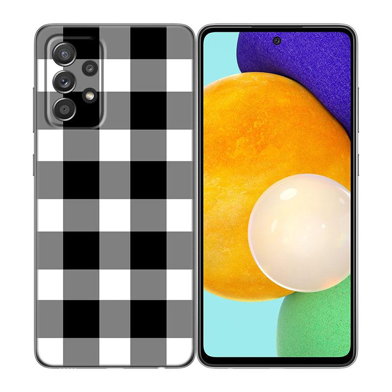 Schwarz Weiß Kariert Zebra Hülle Für Samsung A04 A21 A30 A50 A52 S A13 A14 A22 A23 A32 A53 A73 5G A11 A12 A31 A33 A51 A70 A71 A72