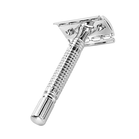 Men's Traditional Double-Edge Blade Safety Razor Hair Beard Silver Manual Shaver