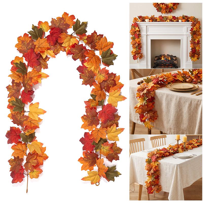 Halloween Maple Leaf Vine Wall Hanging for Christmas and Harvest Festival