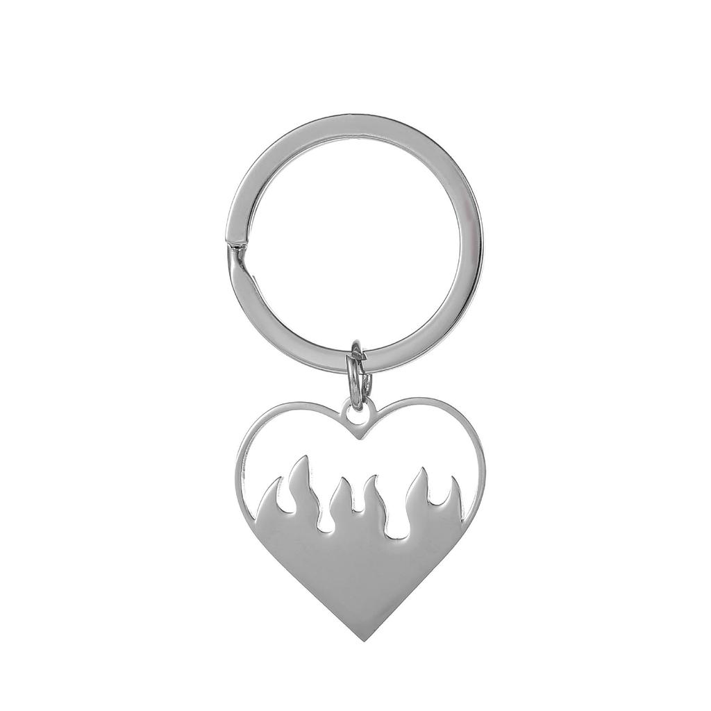 Gold Silver Black White Splicing Cat Stainless Steel Keychain Cute Cartoon Design Fashion Couple Pendant Practical Backpack Decoration